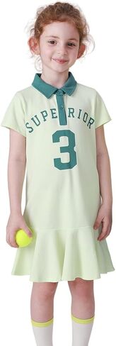 marc & janie Girls Sleeveless Tennis Dress Athletic Cooling Quick-Dry V Neck A-Line Golf Dresses 550803 in Saudi Arabia