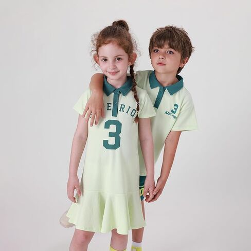 marc & janie Girls Sleeveless Tennis Dress Athletic Cooling Quick-Dry V Neck A-Line Golf Dresses 550803 in Saudi Arabia