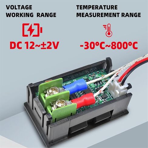 K Type M6 ThermoCouple Thermoter 12V اختبار درجة الحرارة الرقمية ارتفاع درجة الحرارة -30 ~ 800 درجة حرارة (أزرق) in Kuwait