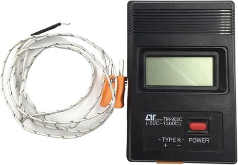 TM-902C Black K Type Digital LCD Temperature Detector Thermometer Industrial Thermodetector Meter + Thermocouple Probe(4M) in Saudi Arabia