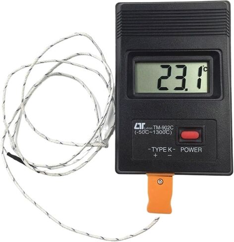 TM-902C Black K Type Digital LCD Temperature Detector Thermometer Industrial Thermodetector Meter + Thermocouple Probe(4M) in Saudi Arabia