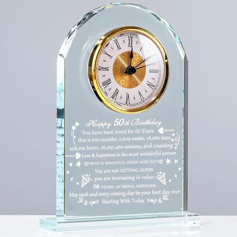 90th Birthday Clock Gifts for Women Men, Birthday Gifts Glass Clock Gifts for 90 Years Old (Battery not Included (90th Birthday) in Kuwait