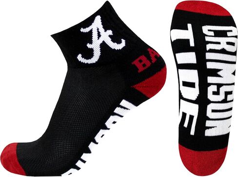 Alabama Crimson Tide Unisex Quarter Socks, Crimson/White, One Size, NCAA Officially Licensed - DB Fan Gear in Saudi Arabia