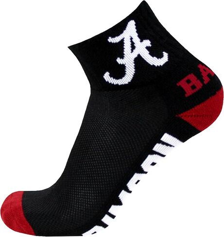 Alabama Crimson Tide Unisex Quarter Socks, Crimson/White, One Size, NCAA Officially Licensed - DB Fan Gear in Saudi Arabia