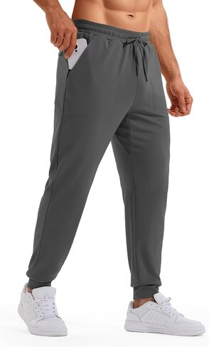 Rdruko Men's Joggers Pants with Zipper Pockets Stretch Tapered Track Pants Athletic Casual Sweatpants for Gym Running in Saudi Arabia