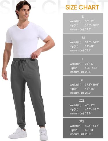 Rdruko Men's Joggers Pants with Zipper Pockets Stretch Tapered Track Pants Athletic Casual Sweatpants for Gym Running in Saudi Arabia