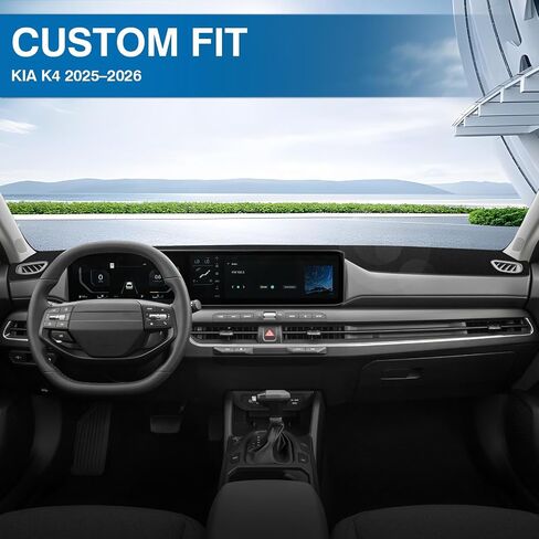 KUST Car Dash Cover for Kia K4 2025-2026 Left Hand Drving Dash Carpet Polyester Non-Slip Dash Protector Interior Accessories for K4 Custom Fit Dash Mat Sunshade Windshield Glare Black in Saudi Arabia