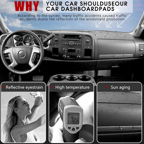 غلاف Dash Cover مناسب ل Chevy Chevrolet Silverado 1500 LT / WT 2007-2013 2500 HD / 3500 HD 2007-2013 ، GMC Sierra 2007-2013. in Saudi Arabia