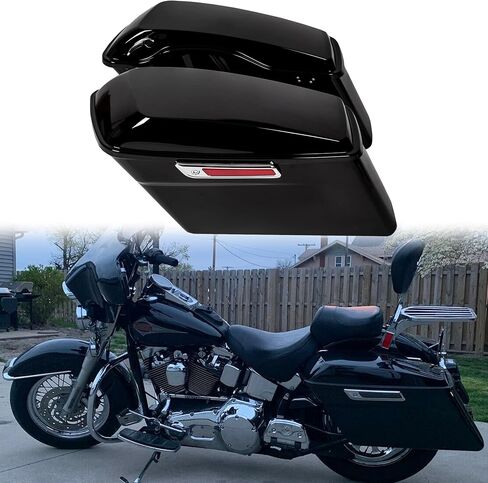Kuafu Hard Saddle Bags Trunk W/Lid & Gartning Key متوافق مع Harley 1993-2013 Davidson Road King Glide Softail All Touring Models in Saudi Arabia