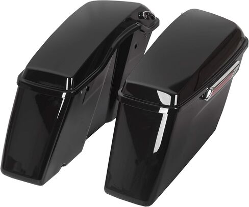 Kuafu Hard Saddle Bags Trunk W/Lid & Gartning Key متوافق مع Harley 1993-2013 Davidson Road King Glide Softail All Touring Models in Saudi Arabia