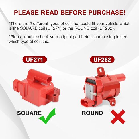 JDMSPEED 8 Round Red Ignition Coil Pack Compatible with 99-07 Chevrolet Express Silverado Tahoe/99-07 GMC Savana Yukon Sierra/04 Buick Rainier/02-06 Cadillac Escalade Replaces# UF262 D585 in Saudi Arabia