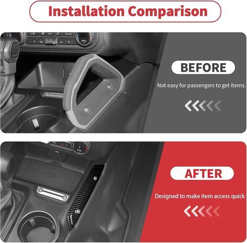 Linskip Console Side Covers for 2021-2025 Ford Bronco ، Grab Handle Delete Plate - سهولة الوصول إلى صواني المنظم للركاب ، الملحقات الداخلية (الكربون الأسود) in Kuwait