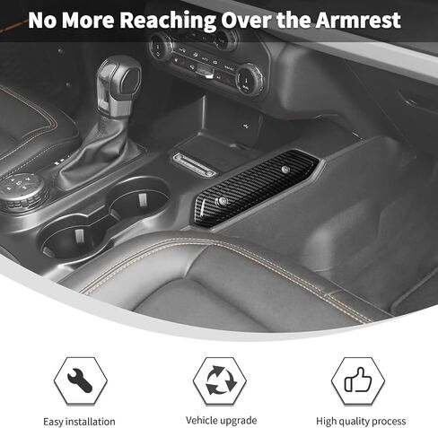 Linskip Console Side Covers for 2021-2025 Ford Bronco ، Grab Handle Delete Plate - سهولة الوصول إلى صواني المنظم للركاب ، الملحقات الداخلية (الكربون الأسود) in Kuwait