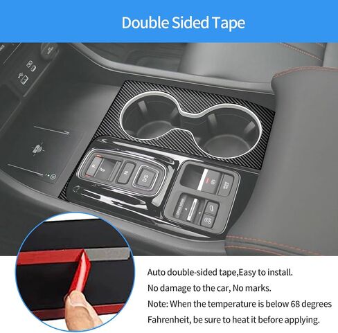 Car Accessories Compatible with Honda New Pilot 2023 2024 2025 2026 Center Console Cup Holder Cover Water Cup Holder Panel Trim 1PC(Carbon Fiber Style) in Saudi Arabia