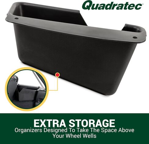 Quadratec Rear Wheel Well Storage Organizer Bin, 2-Piece Set for Left & Right Side - Fits Jeep Wrangler JL Unlimited 4-Door 2018-2022 - Interior Jeep Wrangler Accessories - Cargo Area Storage Box in Saudi Arabia