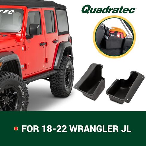 Quadratec Rear Wheel Well Storage Organizer Bin, 2-Piece Set for Left & Right Side - Fits Jeep Wrangler JL Unlimited 4-Door 2018-2022 - Interior Jeep Wrangler Accessories - Cargo Area Storage Box in Saudi Arabia