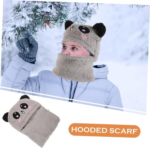 Hooded Scarf Winter Warm Neck Warmer with Adorable Animal Ears for Years Cozy and Outdoor Accessory for in Saudi Arabia