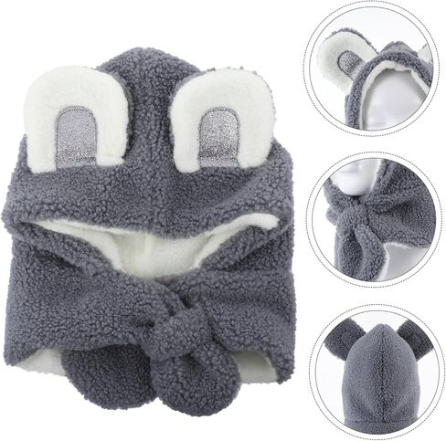 LIFKOME 1pc Boy Girl Plush Neck Warmer Scarf Soft Cozy Cross Tie Design for Thick Fleece for Boys and Girls for Outdoor Use Cold Weather Dark Grey in Saudi Arabia