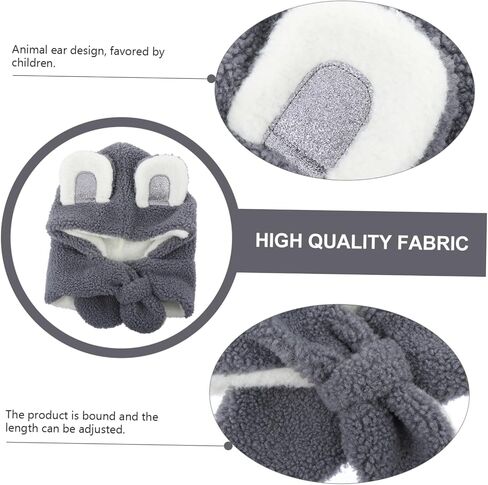 LIFKOME 1pc Boy Girl Plush Neck Warmer Scarf Soft Cozy Cross Tie Design for Thick Fleece for Boys and Girls for Outdoor Use Cold Weather Dark Grey in Saudi Arabia
