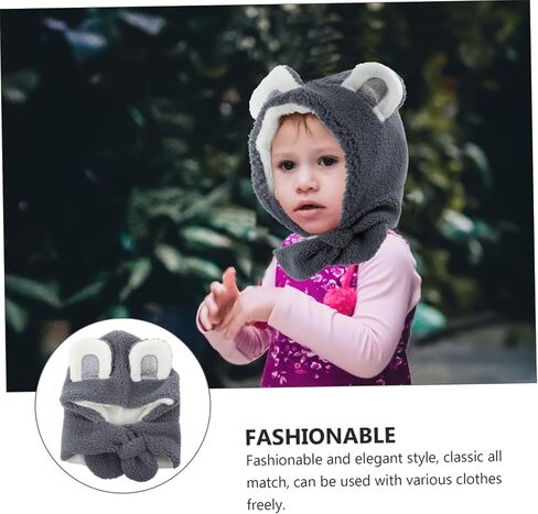 LIFKOME 1pc Boy Girl Plush Neck Warmer Scarf Soft Cozy Cross Tie Design for Thick Fleece for Boys and Girls for Outdoor Use Cold Weather Dark Grey in Saudi Arabia