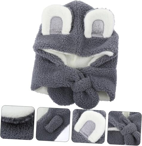 LIFKOME 1pc Boy Girl Plush Neck Warmer Scarf Soft Cozy Cross Tie Design for Thick Fleece for Boys and Girls for Outdoor Use Cold Weather Dark Grey in Saudi Arabia