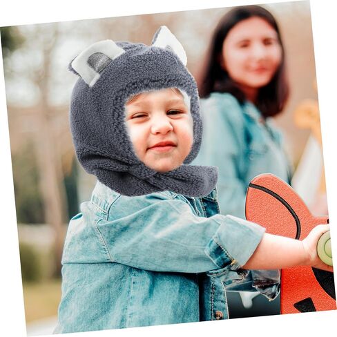 LIFKOME 1pc Boy Girl Plush Neck Warmer Scarf Soft Cozy Cross Tie Design for Thick Fleece for Boys and Girls for Outdoor Use Cold Weather Dark Grey in Saudi Arabia
