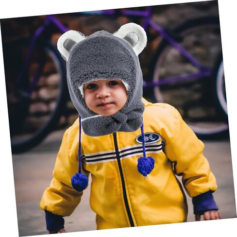 LIFKOME 1pc Boy Girl Plush Neck Warmer Scarf Soft Cozy Cross Tie Design for Thick Fleece for Boys and Girls for Outdoor Use Cold Weather Dark Grey in Saudi Arabia