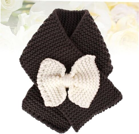 Homoyoyo Boys and Girls Knitted Bowknot Scarf Warm Neck Warmer for Soft Chunky Collar Scarf for Outdoor Activities Cold Dark Grey Random Style in Saudi Arabia