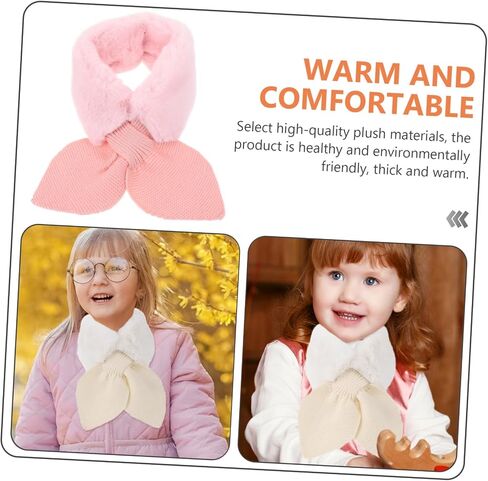 1pc Cartoon Boys and Girls Scarf Warm Cross Tie Neck Warmer for Boy Girl Soft Fluffy Design Winter Accessory for Boys and Girls in Saudi Arabia