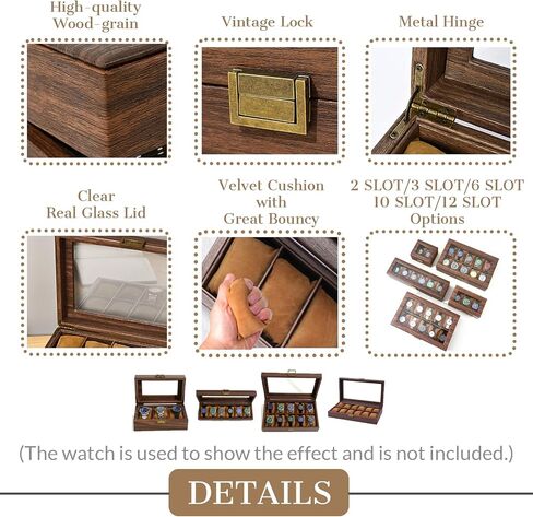 xrlsg Personalized Watch Box Custom Engraved Watch Storage Cases with Glass Lid PU Leather Watch Holder Organizer for Men Gift for Husband Boyfriend Dad in Kuwait