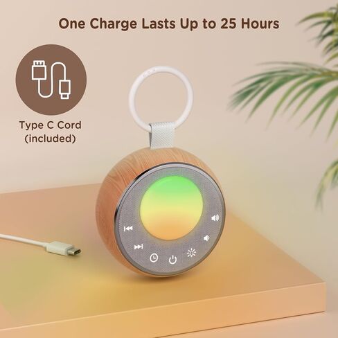Peakeep Portable Sound Machine with Sleeping Light for Baby Adults, White Noise Rain Nature Fan 27 Sounds, 3 Dimmers Night Light, Travel Battery Machine 30 Volume Loud, 25 Hours Continuous Audio in Saudi Arabia