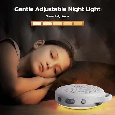 BGOVERSS White Noise Sound Machine, Portable Sound Machine for Baby Adult, 20 Soothing Natural Sounds with Noise Canceling for Office & Sleeping, Sound Therapy for Home, Travel, Registry Gift,White in Kuwait