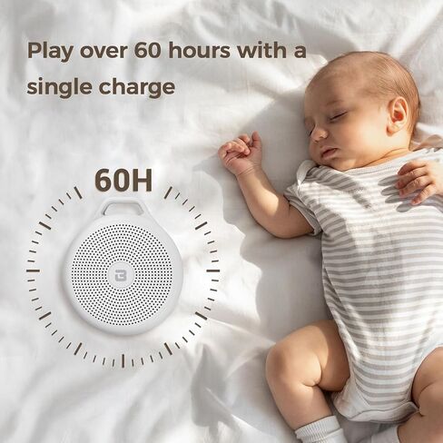 BGOVERSS White Noise Sound Machine, Portable Sound Machine for Baby Adult, 20 Soothing Natural Sounds with Noise Canceling for Office & Sleeping, Sound Therapy for Home, Travel, Registry Gift,White in Kuwait