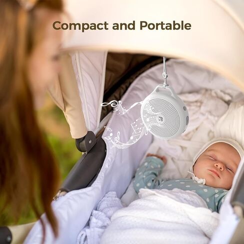 BGOVERSS White Noise Sound Machine, Portable Sound Machine for Baby Adult, 20 Soothing Natural Sounds with Noise Canceling for Office & Sleeping, Sound Therapy for Home, Travel, Registry Gift,White in Kuwait