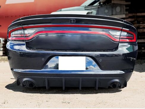 Ikon Motorsports ، نشر الشفاه الخلفية الصدف المتوافق مع 2015-2023 Dodge Charger Base & SXT ، ناشر المصد الخلفي غير اللامع الأسود PP in Kuwait