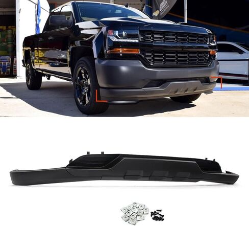 Front Bumper Guards Lower Valance Without Tow Hook Holes Without Skid Plate Compatible with 2016 2017 2018 Chevrolet Silverado 1500 Replace for GM1015134C Air Dam Deflector in Kuwait