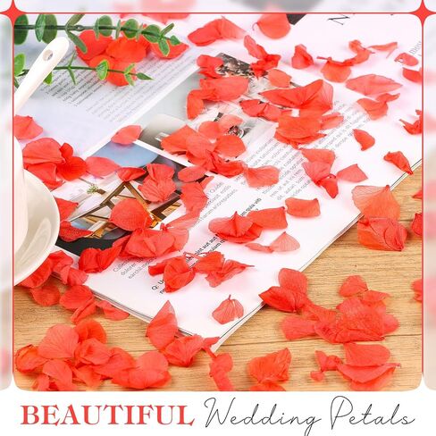 VAIPI 2500 PCS Burnt Orange Hydrangea Petals for Fall Wedding Decor 100% Natural Real Flower Petals for Wedding Aisle Ceremony Romantic Night Engagement Party Flower Girl Baskets Table Centerpiece in Saudi Arabia