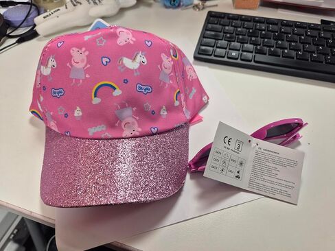 Peppa Pig Girls Summer Hat & Kids Sunglasses, Rainbow Unicorn Pink Baseball Cap & Sunglasses in Saudi Arabia