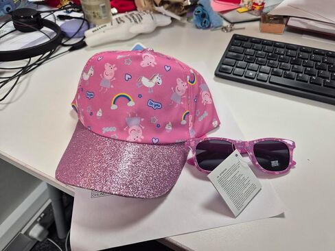 Peppa Pig Girls Summer Hat & Kids Sunglasses, Rainbow Unicorn Pink Baseball Cap & Sunglasses in Saudi Arabia