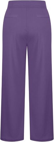 Women's Yoga Pants with Pockets Flare Leggings Split Hem Elastic Waist Solid Workout Casual Lightweight Trousers in Kuwait