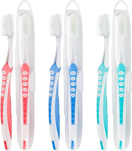 Newday Nano Toothbrushes Soft Bristle Silicone for Sensitive Teeth and Gums Individually Wrapped Travel Toothbrush Set, Multiple Colors (3 Box) in Kuwait