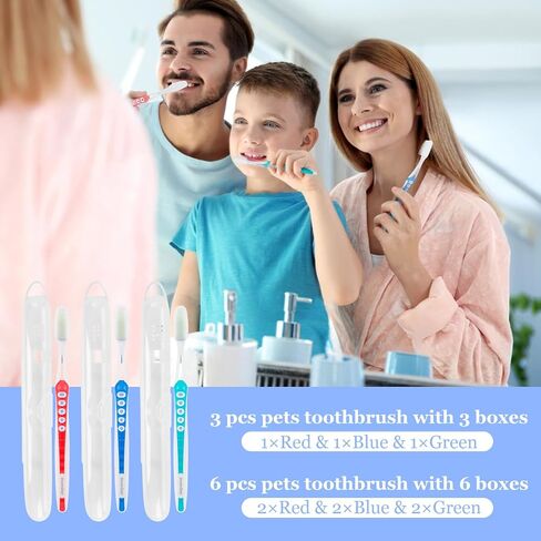 Newday Nano Toothbrushes Soft Bristle Silicone for Sensitive Teeth and Gums Individually Wrapped Travel Toothbrush Set, Multiple Colors (3 Box) in Kuwait