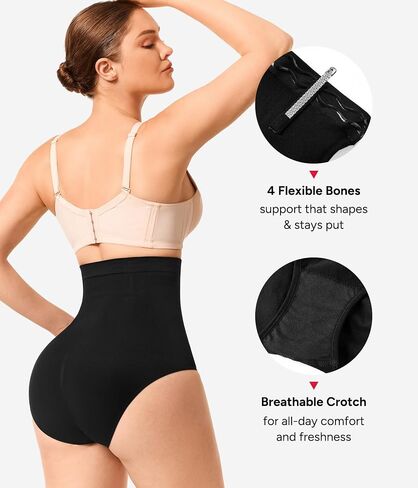 Nebility Tummy Control Shapewear Panties for Women - High Waisted Shaping Brief Butt Lifter Seamless Body Shaper Girdle in Saudi Arabia