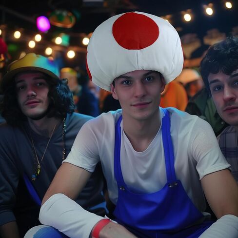 Mushroom Hat Halloween Red White Spotted Toad Costume for Adult Cosplay Headwear Party Toadstool Hat Accessory in Kuwait