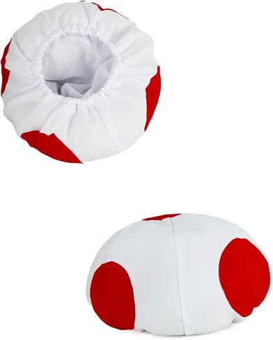 Mushroom Hat Halloween Red White Spotted Toad Costume for Adult Cosplay Headwear Party Toadstool Hat Accessory in Kuwait