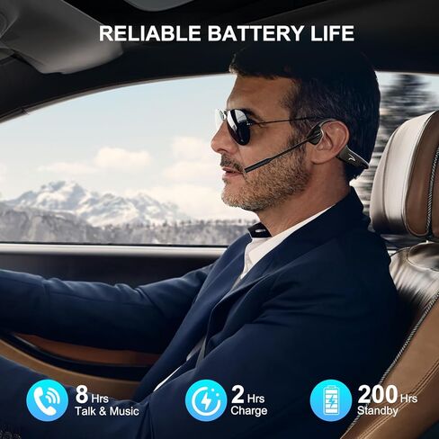 سماعة رأس MAIRDI Bone Conduction مع ميكروفون بوم، مع دونجل USB، سماعة رأس بلوتوث مفتوحة الأذن مع ميكروفون AI لإلغاء الضوضاء، سماعة رأس لاسلكية للعمل المكتبي والقيادة الرياضية والجري وركوب الدراجات in Kuwait