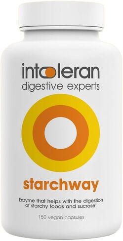 Starchway Digestive Enzymes - 50 capsules | Supplement for Starch & Sucrose Intolerance | Helps Digest Sugars & Starchy Foods | Invertase & Gluco-Amylase Enzymes | Pure & Vegan | Low FODMAP in Saudi Arabia