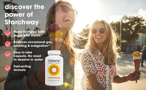 Starchway Digestive Enzymes - 50 capsules | Supplement for Starch & Sucrose Intolerance | Helps Digest Sugars & Starchy Foods | Invertase & Gluco-Amylase Enzymes | Pure & Vegan | Low FODMAP in Saudi Arabia