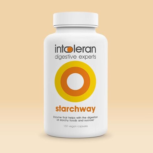 Starchway Digestive Enzymes - 50 capsules | Supplement for Starch & Sucrose Intolerance | Helps Digest Sugars & Starchy Foods | Invertase & Gluco-Amylase Enzymes | Pure & Vegan | Low FODMAP in Saudi Arabia