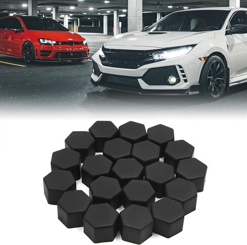 UXCELL 20PCS 19MM Rubber Car Wheel Tyre Tyre Nut Screw Cover Cover Caps Hub Protector Black in Saudi Arabia